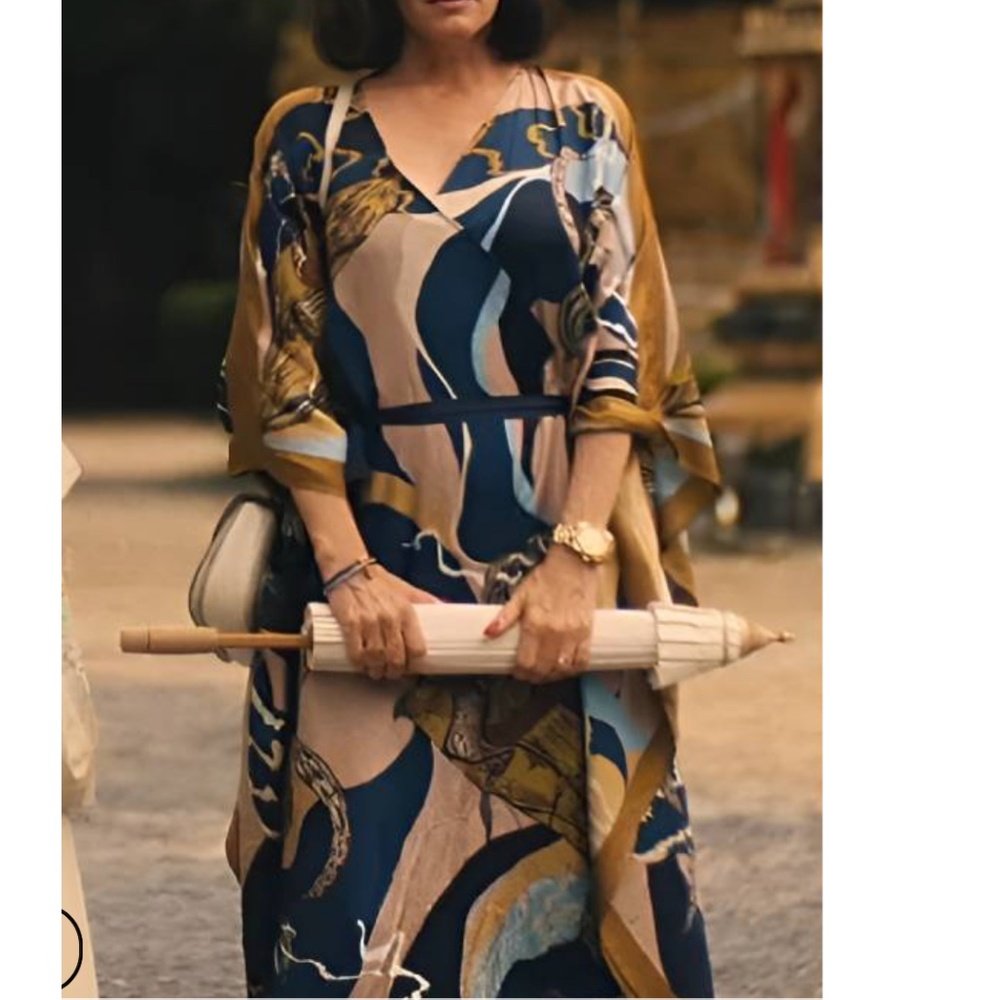 White Lotus Slipper Orchid Kimono Kaftan worn by Parker Posey XXL New with tag